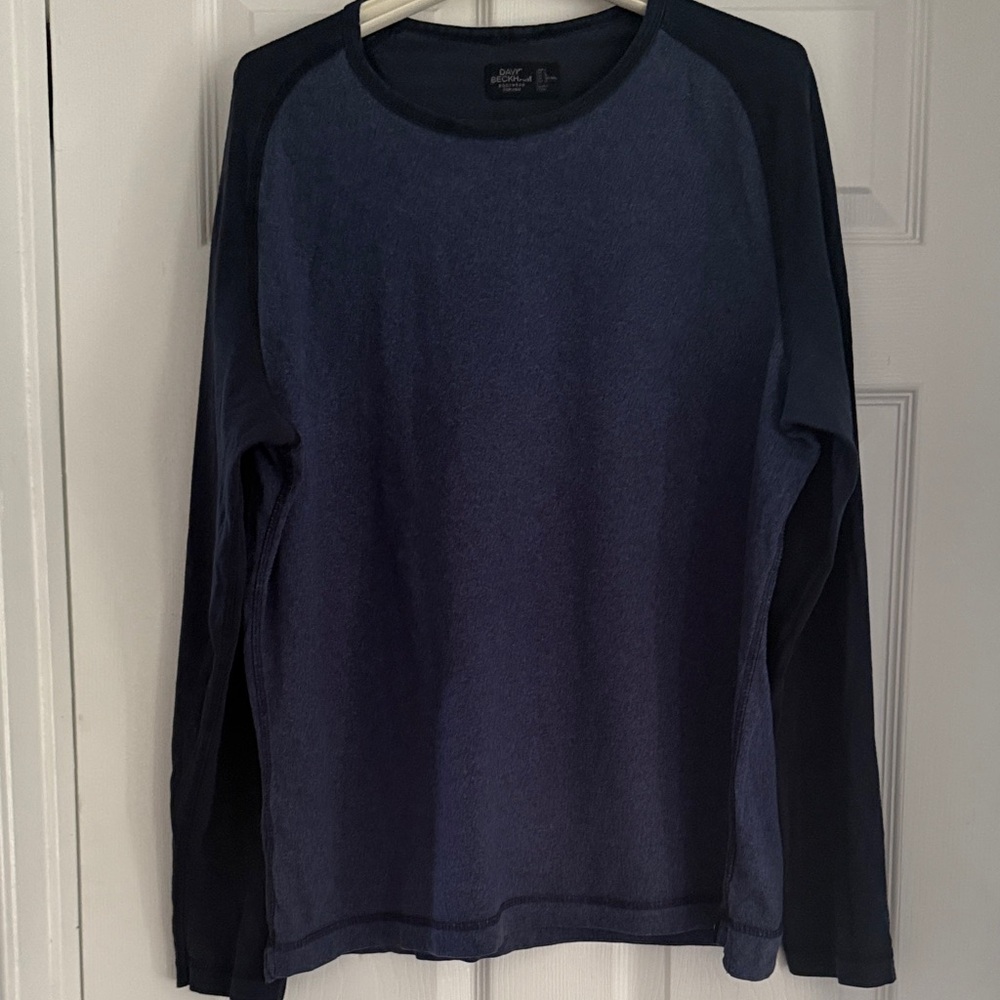 H&M (David Beckham) Navy and Dark Navy Crewneck Shirt